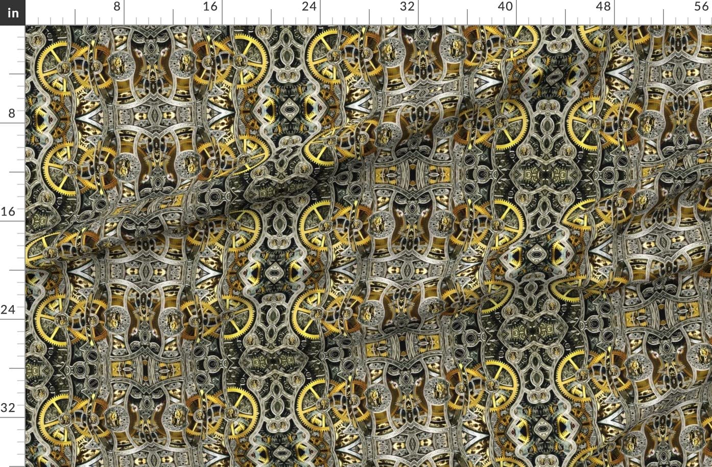 Spoonflower Fabric - Medium Steampunk Fashion Home Decor Printed on Organic Cotton Sateen Fabric by The Yard - Sewing Quilting Apparel Home Decor