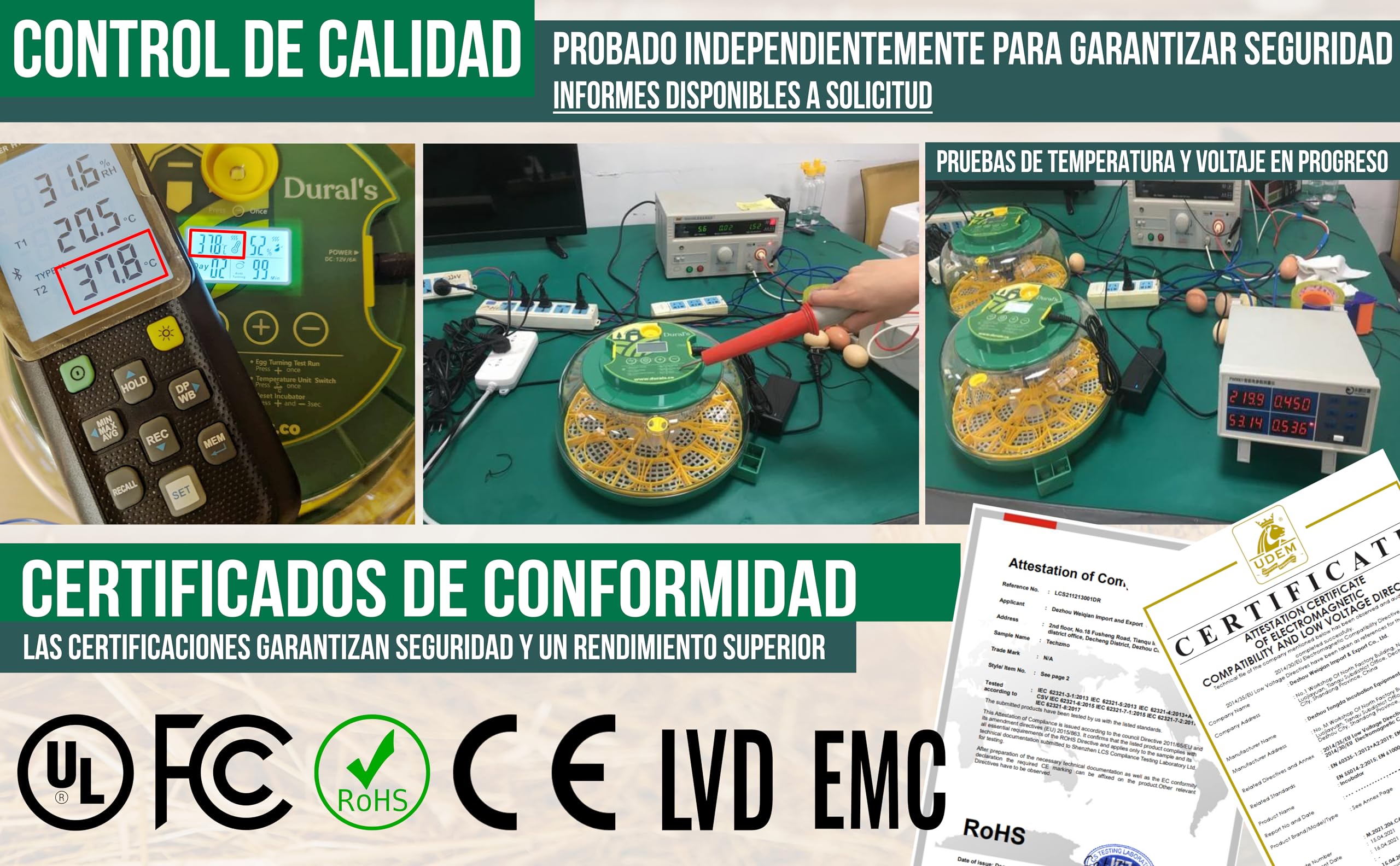 Dural's DX5® | Incubadora Huevos Gallina Automática | Certificada CE | Temperatura precisa y control de humedad | Hasta 18 huevos de gallina, codorniz, pato | Volteo automático | Fácil de limpiar |