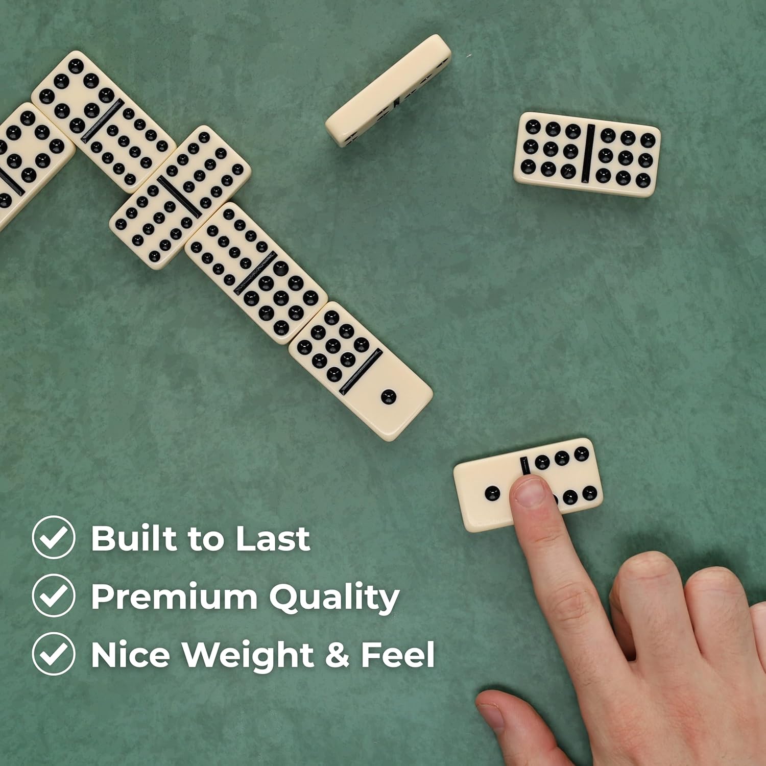 WE Games Double Twelve Dominoes Set - 91 Dominoes in Retro Travel Case - Ideal for Family Games - Perfect for Game Night