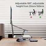 BENFEI Laptop Stand with USB C 6in1 Docking Station, HDMI 4K@60Hz, 4*USB3.0, 100W PD Compatible with MacBook Pro/Air, iPad Pro, XPS, Thinkpad