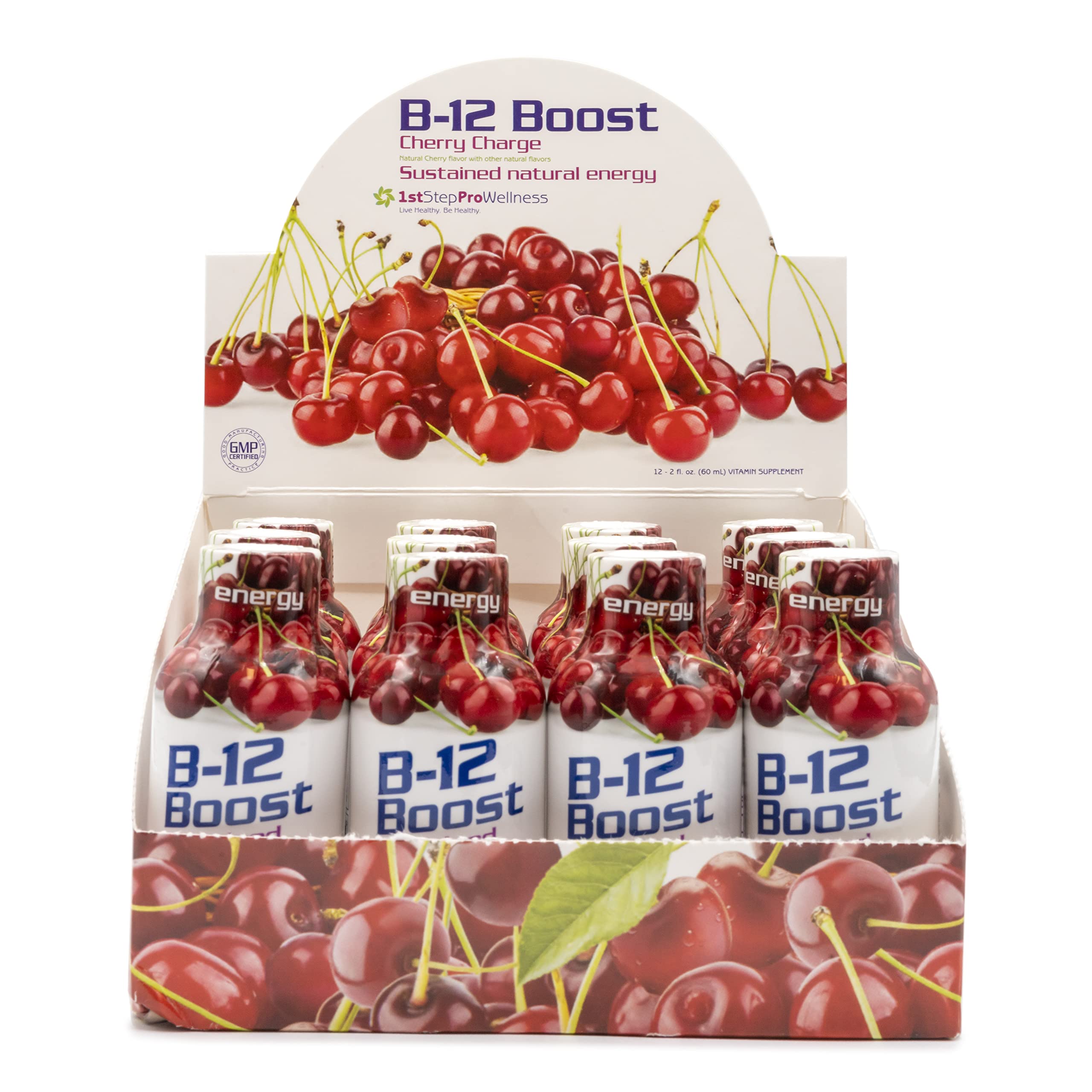 B-12 Boost Cherry Charge 12 (2 fl oz) bottles