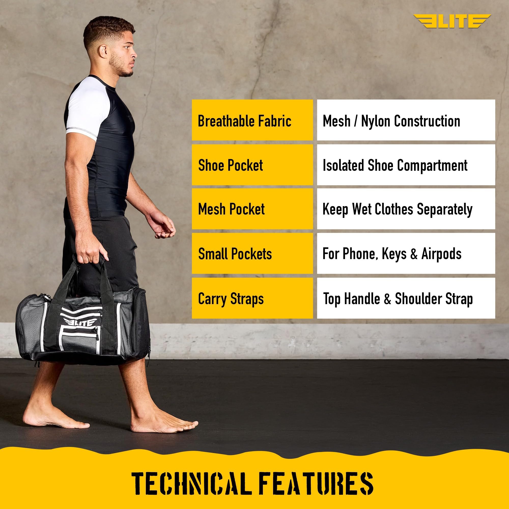Tema Elite Bolsa de Viaje de Deportes de ventilación de Malla