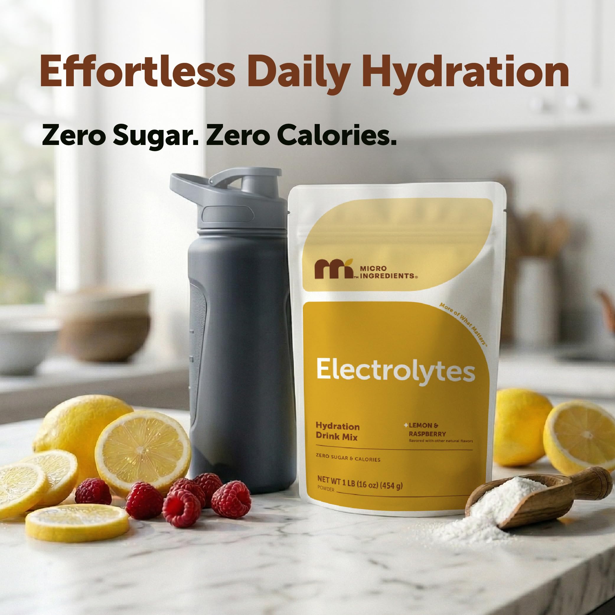 Electrolytes Powder, Sugar-Free Lemon Raspberry, 1lb (69 Servings) — Amazon image 5