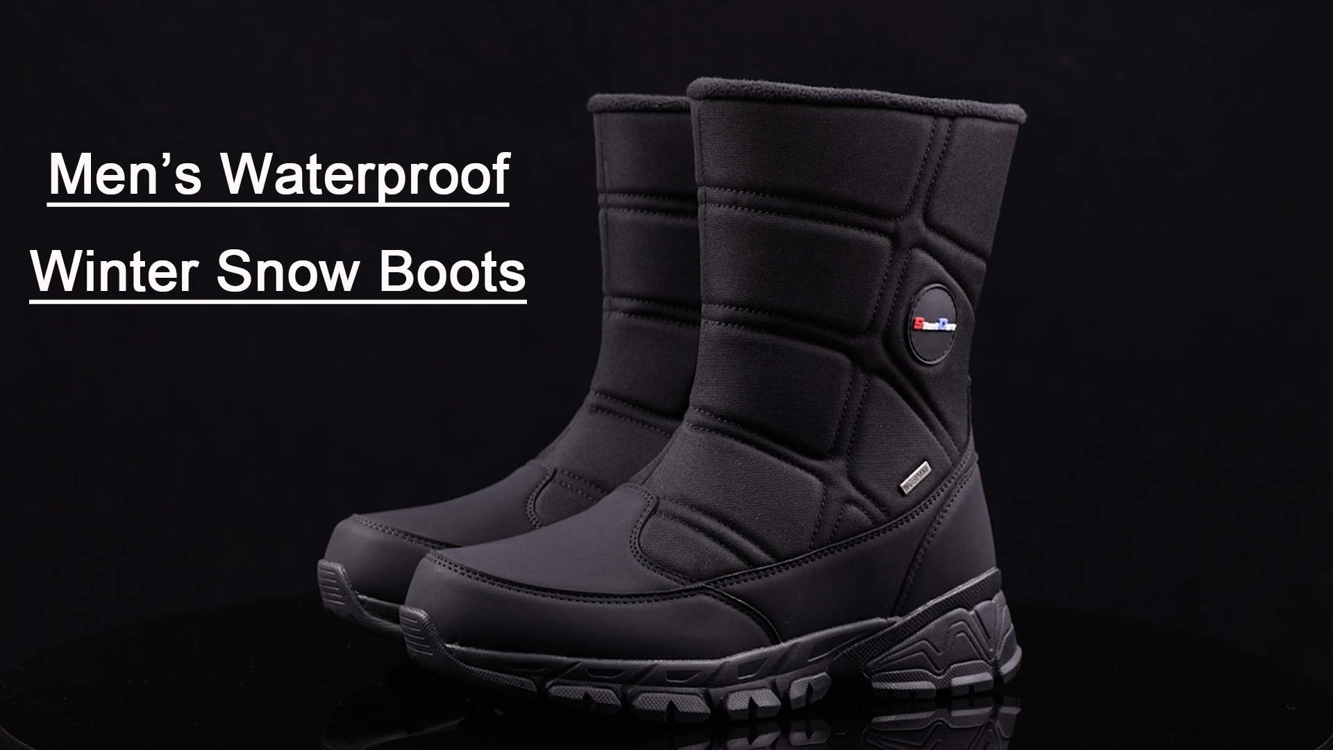 New Silent Care Winter Snow Boots Mens Sz 13 Black Waterproof Side Zip MidCalf Silent Care Men main image 2