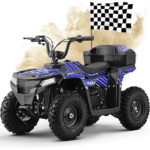 4 Wheeler for Kids 8-14, Four 4 Wheelers for Adults, 40CC 4-Stroke Kid Quad Mini Dirt Bike, Cuatrimotos 4x4 para NiñOs, Kids Gas 4 Wheeler, Max Load 165 lbs, Gas Powered Utv (19-Blue.)
