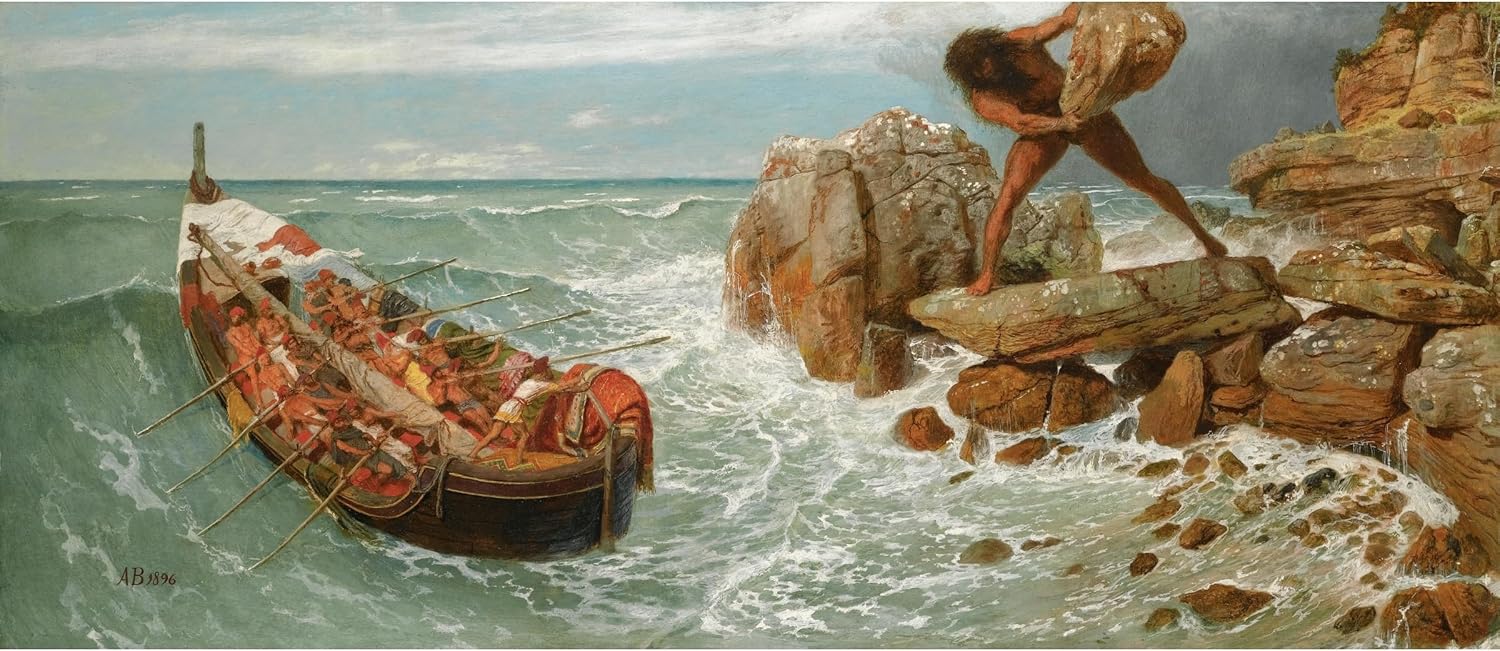 ArtDirect Odysseus And Polyphemus (1896) Unframed Art Print Giclee Poster by Arnold Böcklin - Ready for Framing with Customization Sizes 10x4, 14x6, 20x9, 36x16, 48x21 and 60x26 inches