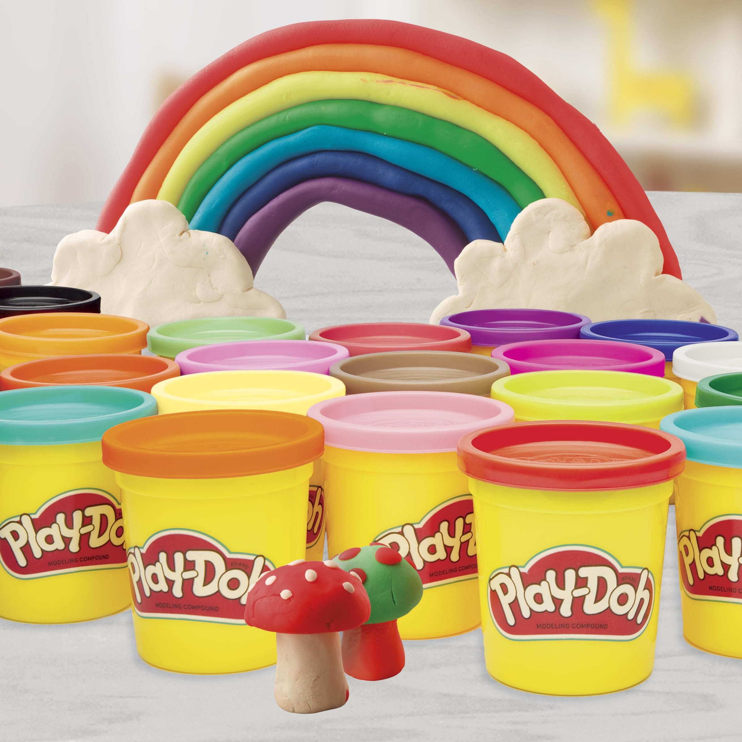 Play-Doh Super Colour Set mit 20 Dosen Modelliermasse (insgesamt 1,6 kg), Bastelset zum gemeinsamen Spielen oder als kreatives, für Kinder ab 3 Jahren