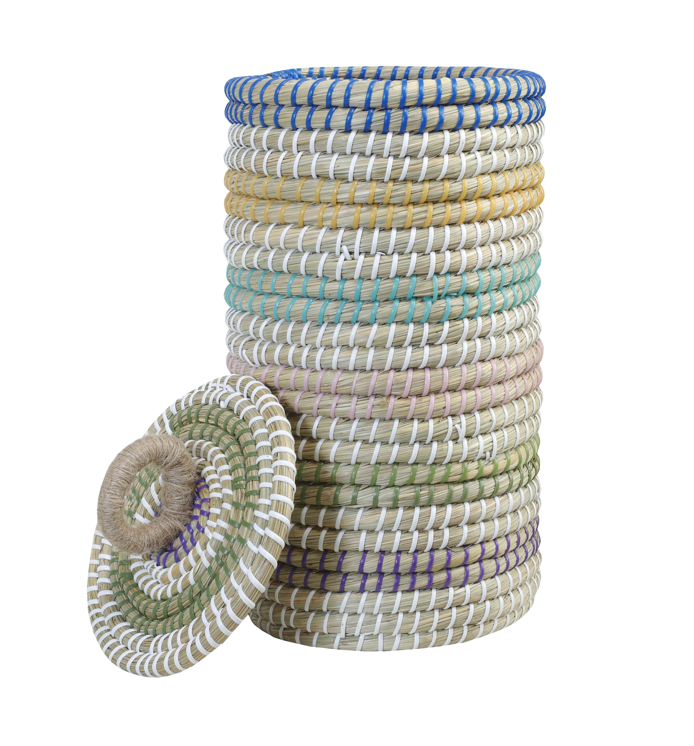 Handmade Seagrass Toilet Roll Holder (Multi Color, Regular)