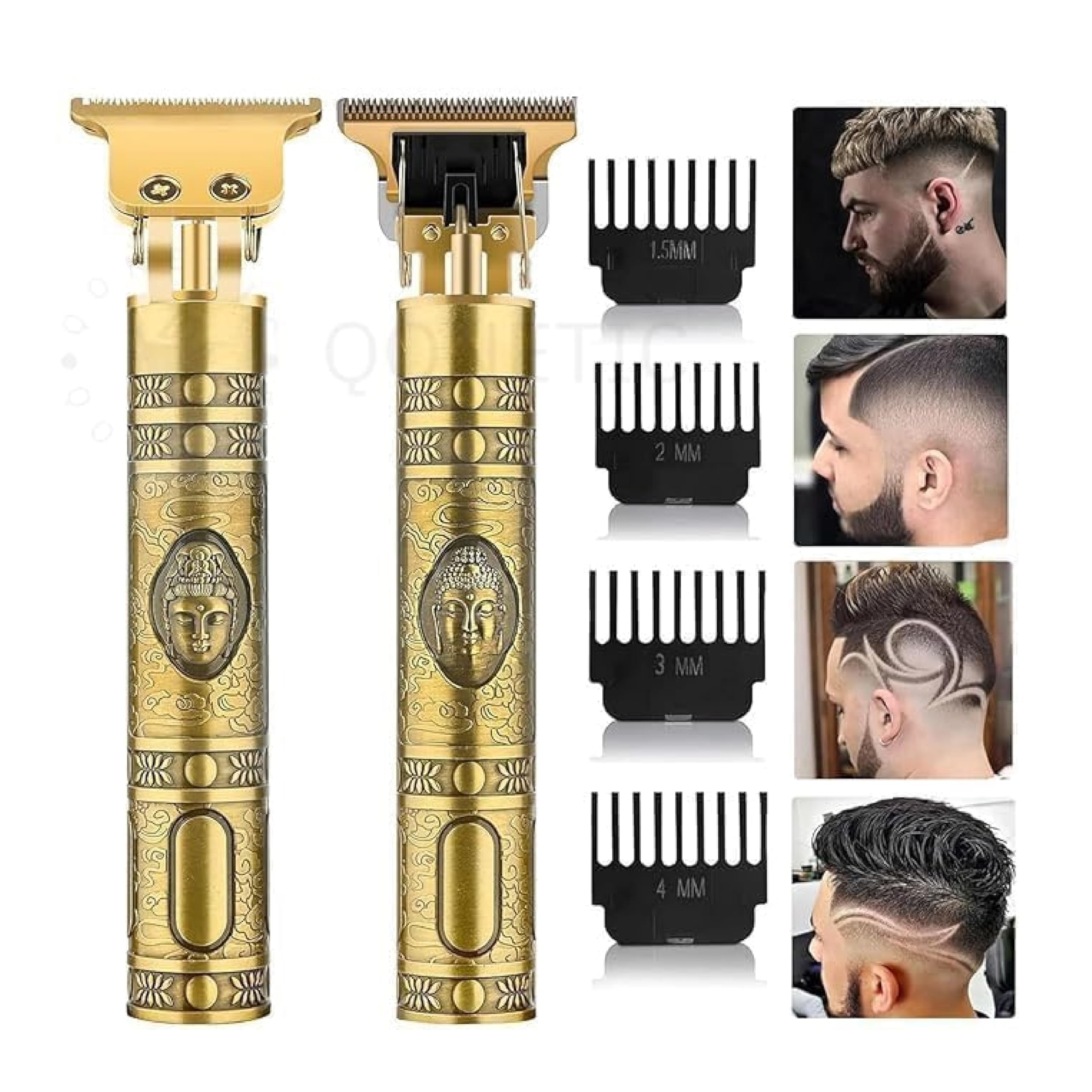 URBAN THREADS Rechargeable Buddha Beard Trimmer | Professional Hair Clipper Trimmer | Adjustable Blade Clipper | 1200 mah Battery | Retro Oil Head Close Cut Trimming Machine | Cordless Beard Trimmer-image-48
