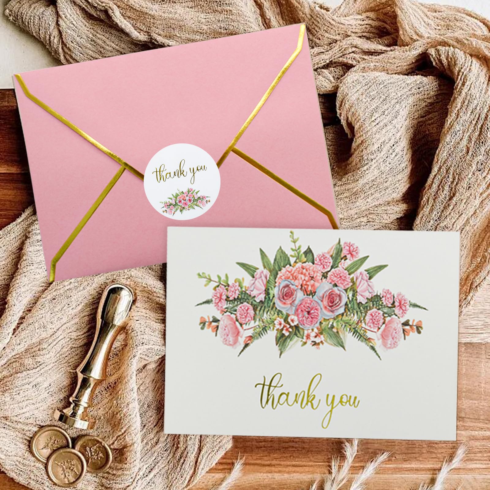 Unique Bargains 36pcs Thank You Cards With Envelopes, 4x6 Thank You Cards Small Business Blank Thank You Notes Small, Flower