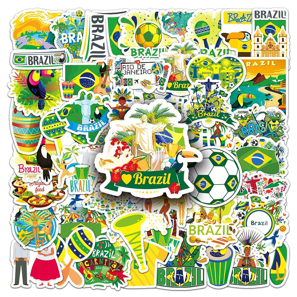 Brazil Stickers |50Pcs Brazilian Theme Waterproof Vinyl Decals