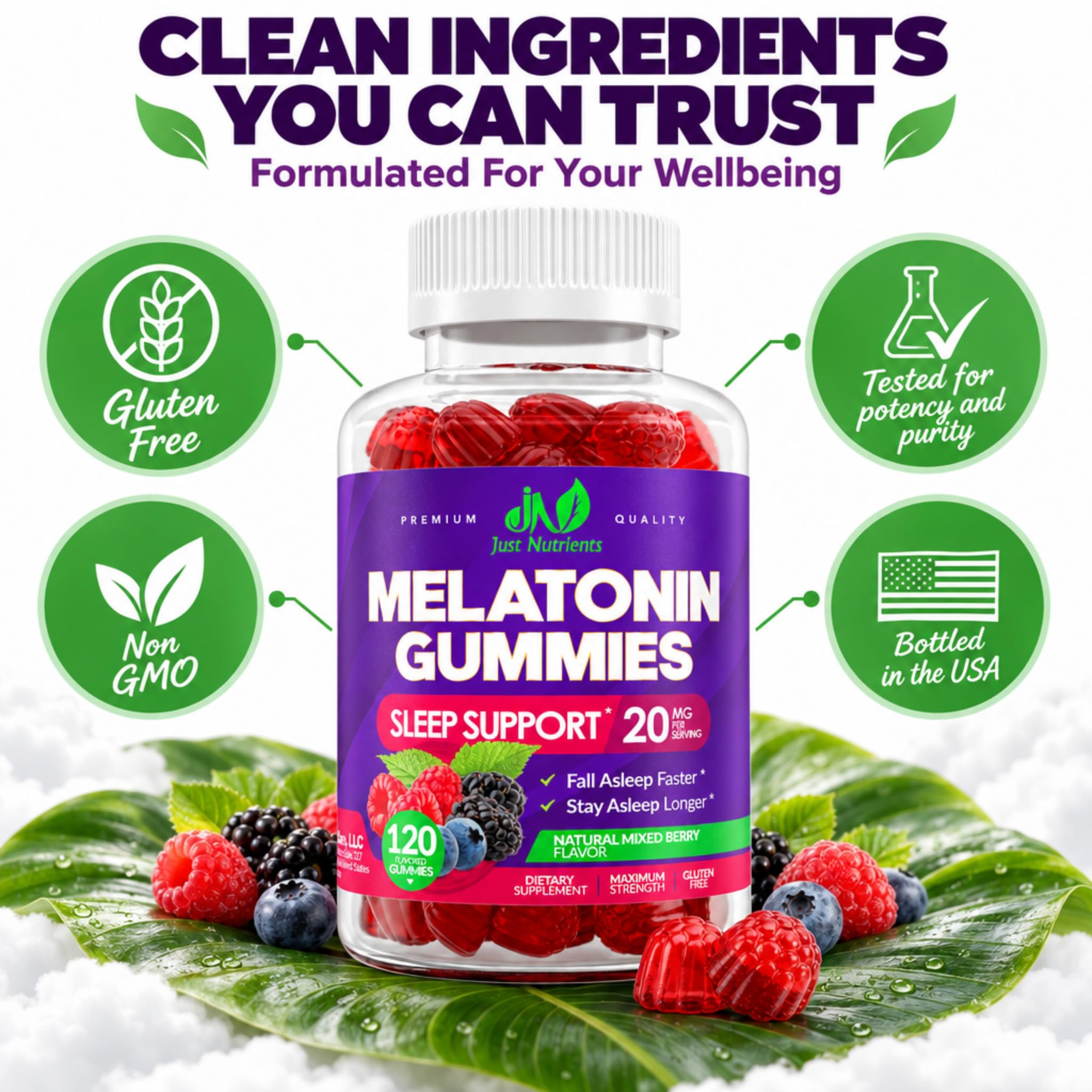 Melatonin 20mg Gummies (120 Count) - Maximum Strength Sleep Gummies — Amazon image 5