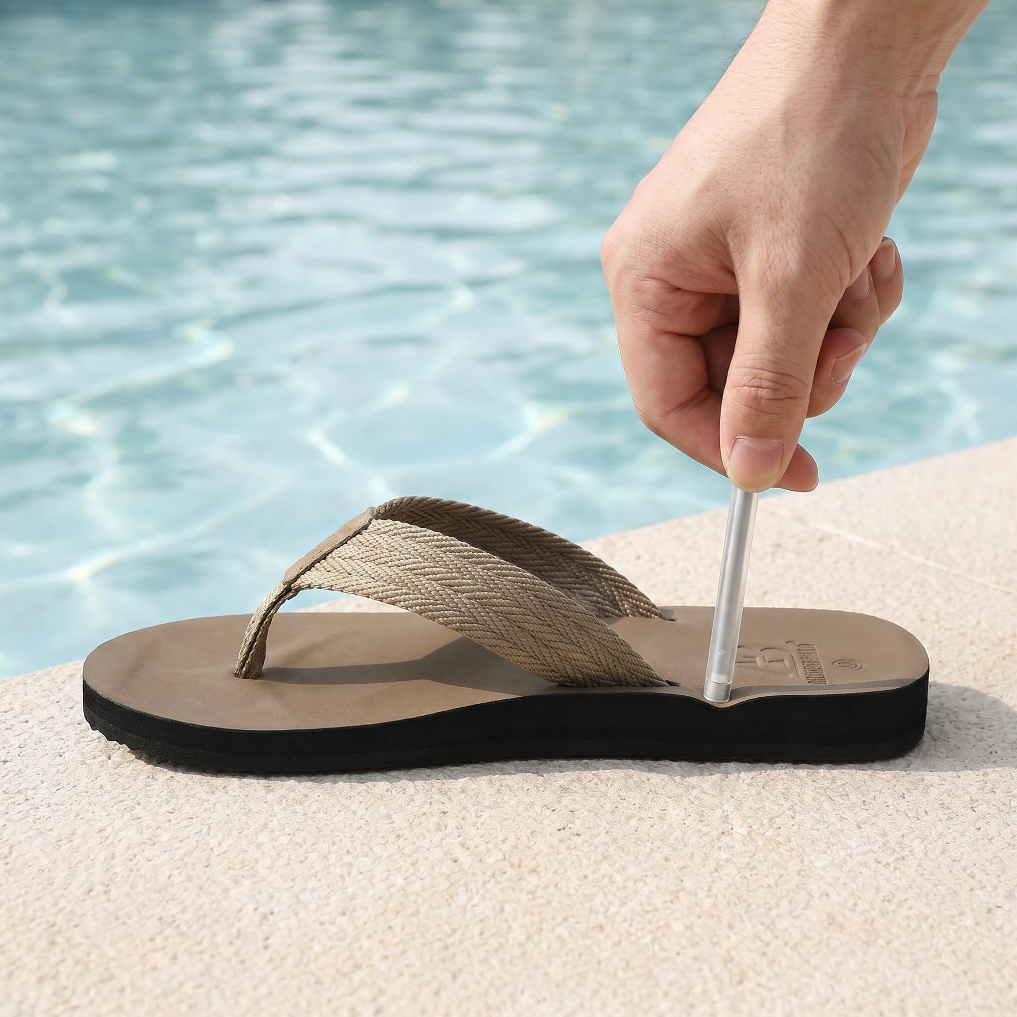 AX BOXING Herren Flip Flops Sommer Zehentrenner Leichte Sandalen Outdoor Badelatschen Pantoletten Beach EU41-46