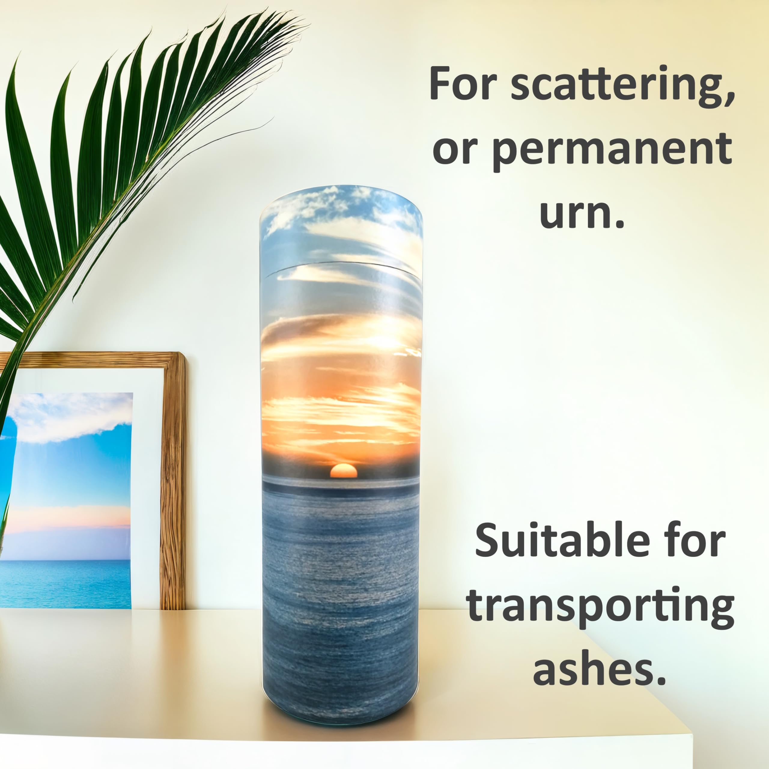 Ocean Sunset Tubos dispersos para cenizas de adultos – Urnas de cremación de cartón biodegradable (mediano)
