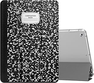 MoKo Case Fit 2018/2017 iPad 9.7 6th/5th Generation - Slim Lightweight Smart Shell Stand Cover with Translucent Frosted Back Protector Fit Apple iPad 9.7 Inch 2018/2017,Notebook Black(Auto Wake/Sleep)