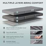 Youzi Foldable Sofa Bed Twin, Sleeper Sofa Bed Couch for Guests, 6 Inches Four-fold Foam Folding Chair for Home and Livingroom, Washable Cover, Gray, 75" x 39" x 6"