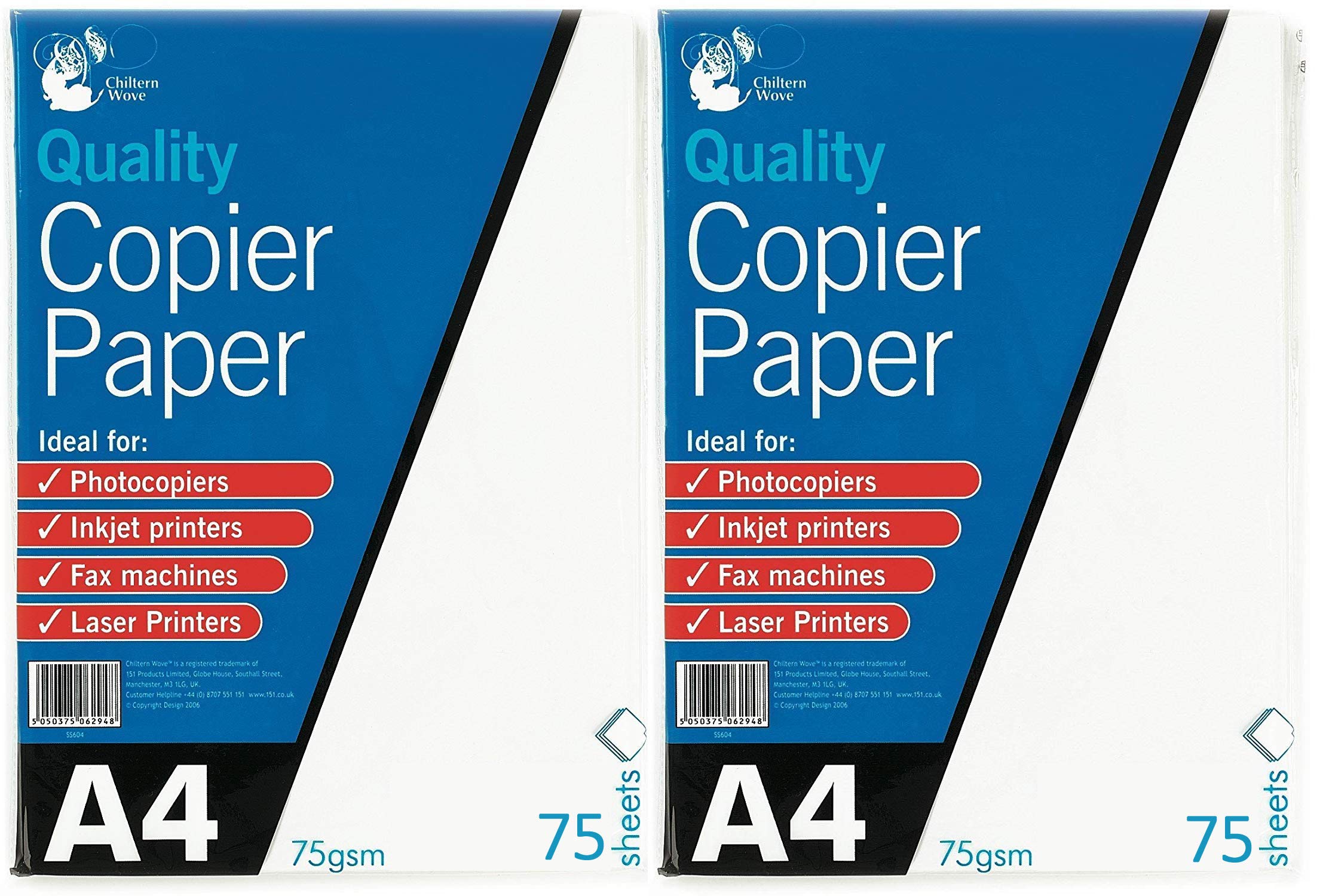 2 x A4 Copier Paper 75 Sheets 75gsm PHOTOCOPY, Laser & Inkjet Printer for Everyday
