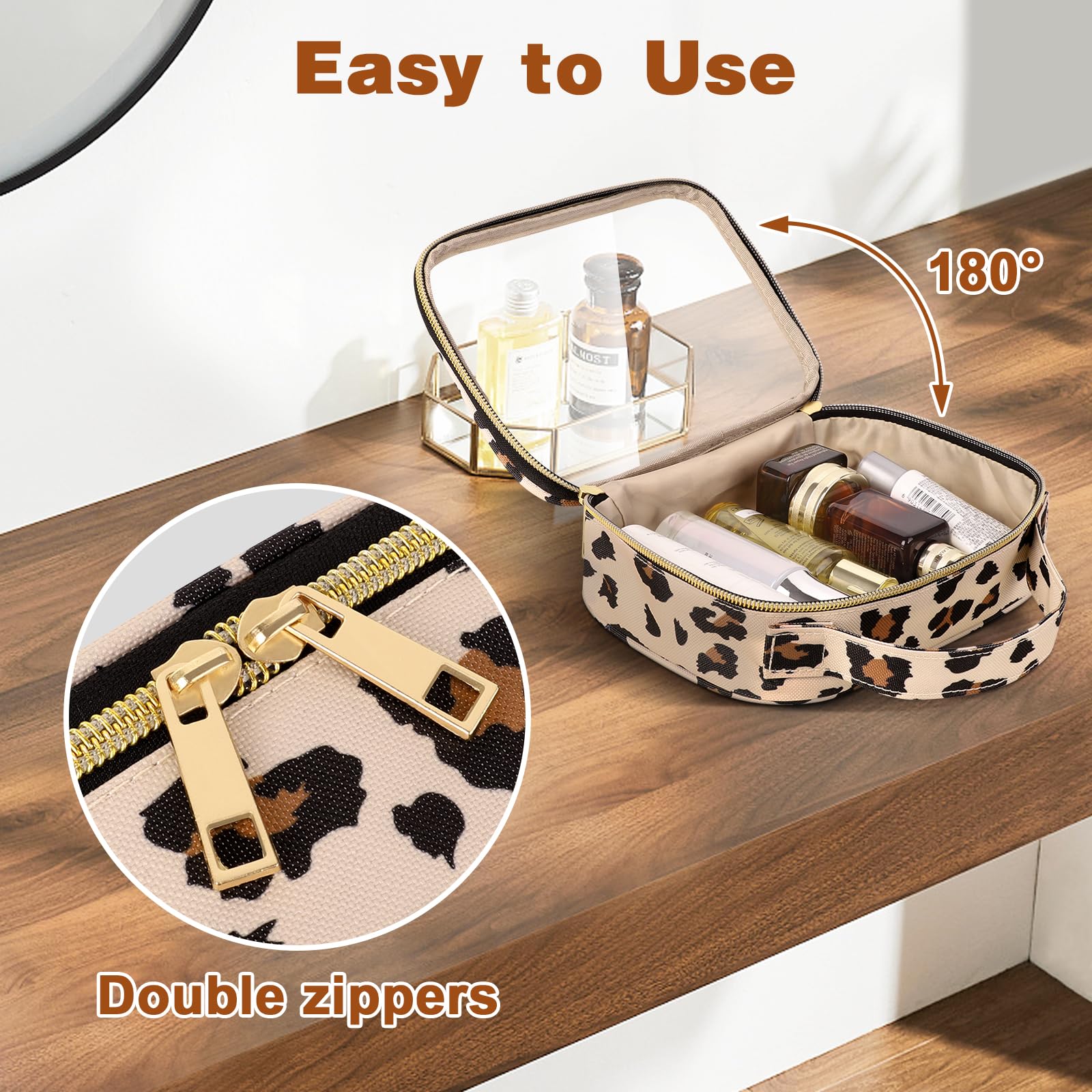 Wedama Neceser aprobado por la TSA, paquete de 3 bolsas de maquillaje transparentes con asas, bolsas de cosméticos transparentes de PVC de tamaño de cuarto de galón para mujeres y hombres, bolsa de