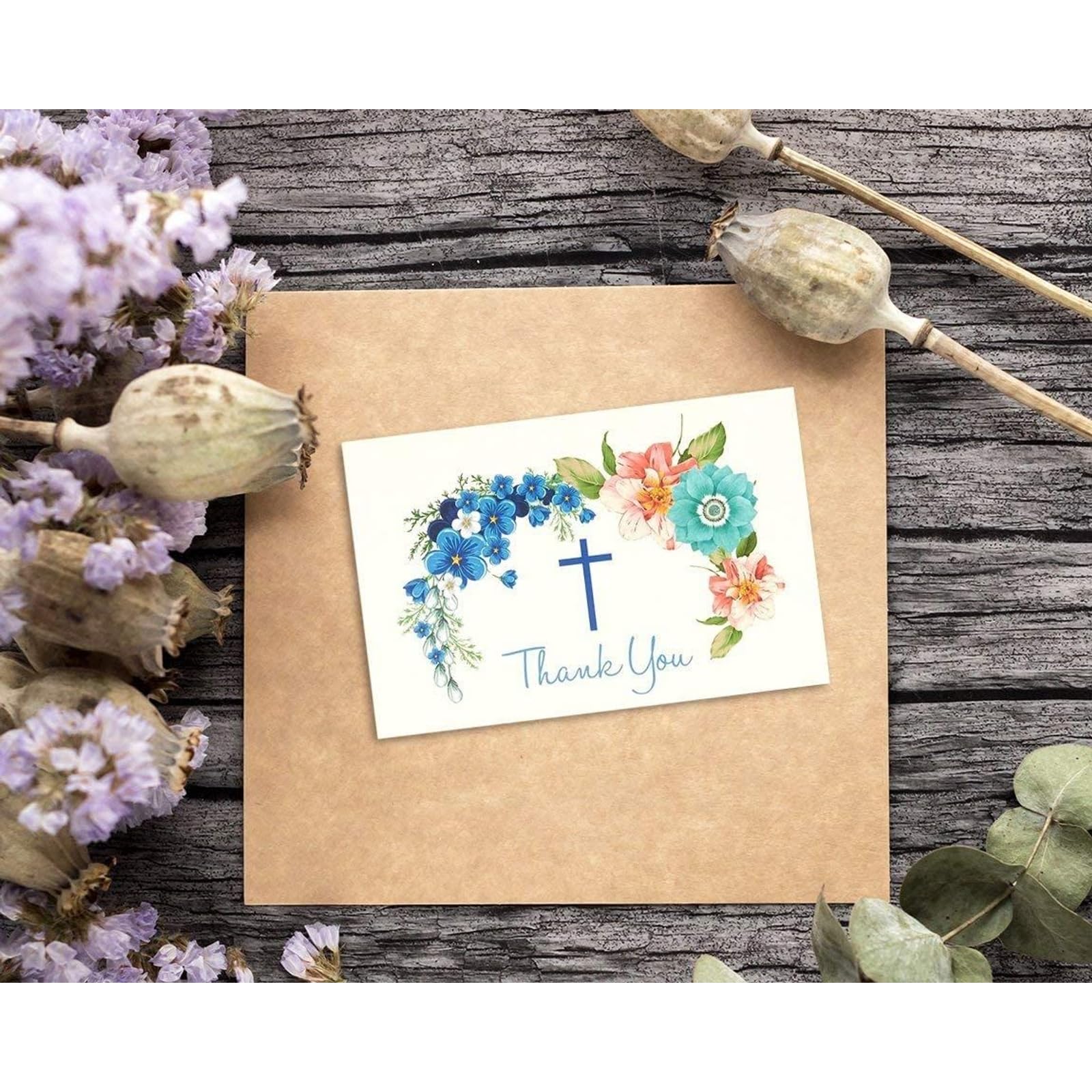 48 Pack Christian Thank You Cards With Envelopes, Bulk Baptism, Religious Greeting Notes for Christening Wedding, Communion - Image 3