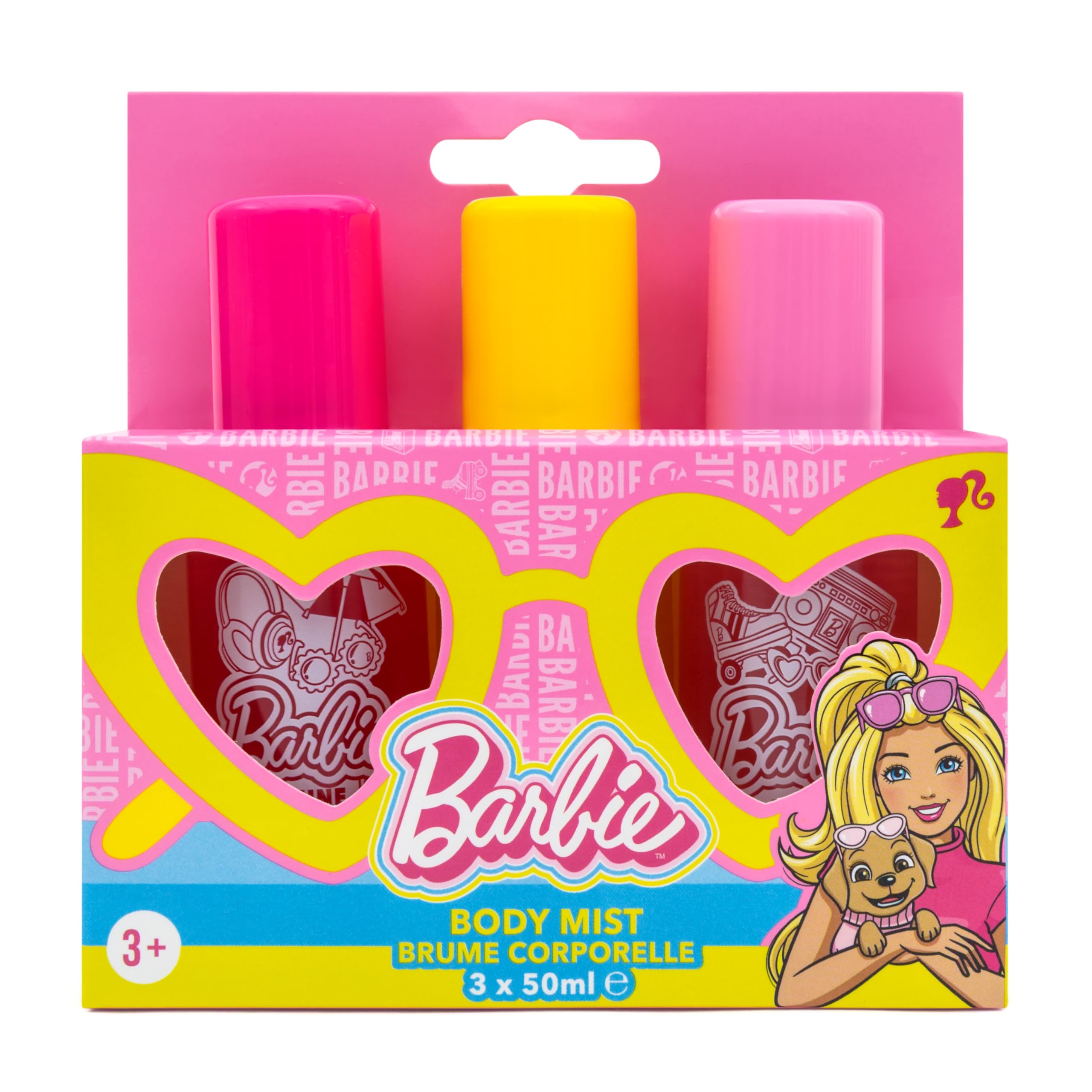 Barbie Children's Body Mist Fragrance Trio - 3 x 50ml - Strawberry, Peach & Dragon Fruit