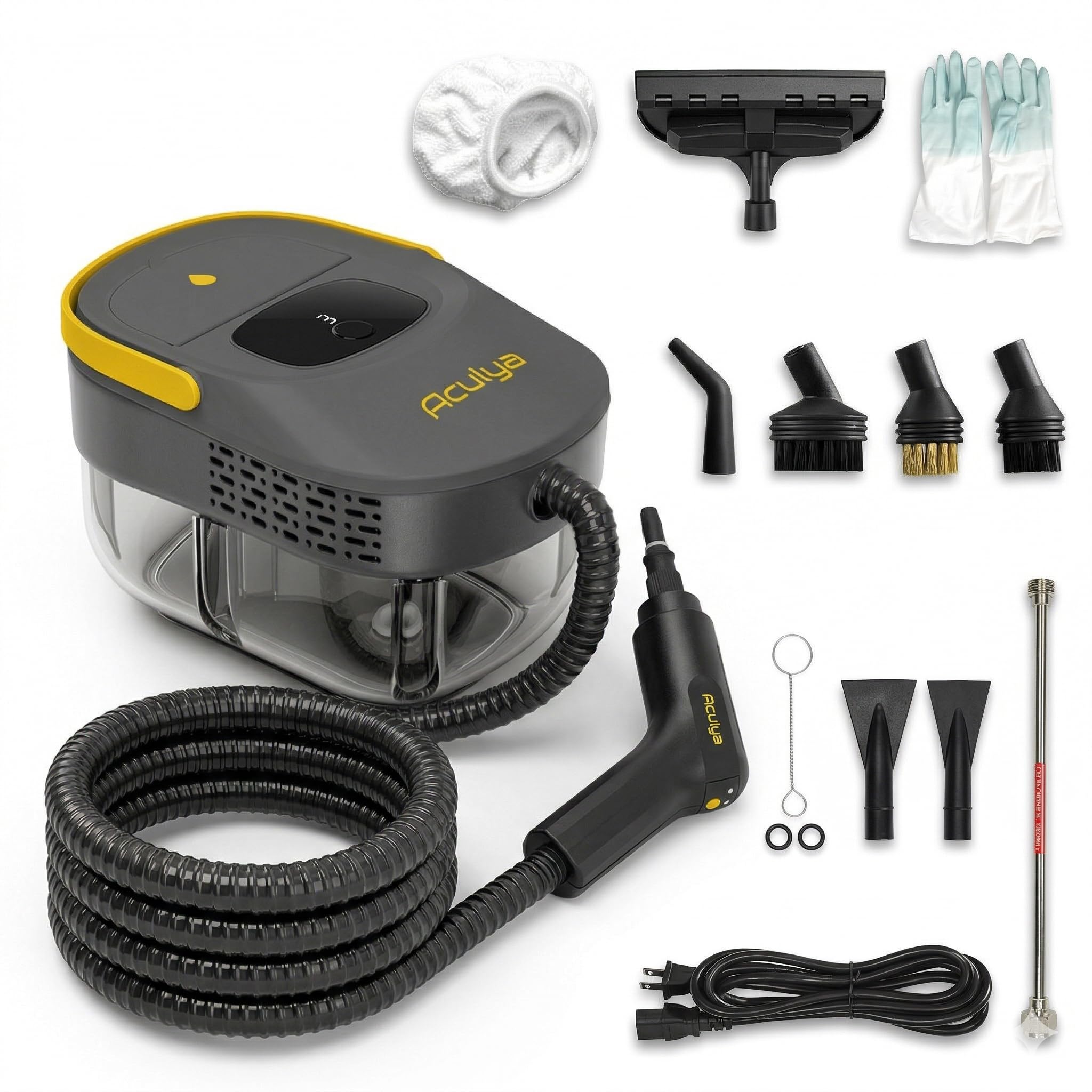 Photo 1 of Aculya Life 1.69 Quarts Handheld Steam Cleaner for Home Cleaning Portable Steam Cleaner for Car, Carpet, Furniture, Tile Floor, Dirt, Grease, Grout