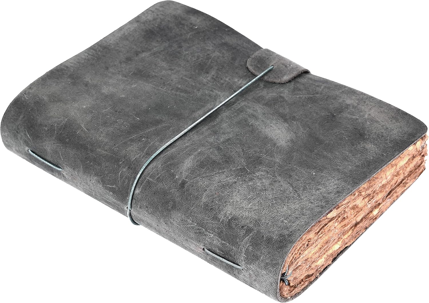 Leather Village - Refillable Vintage Leather Journal | Leather bound journal for women men (Aqua, 8 inches X 6 inches)