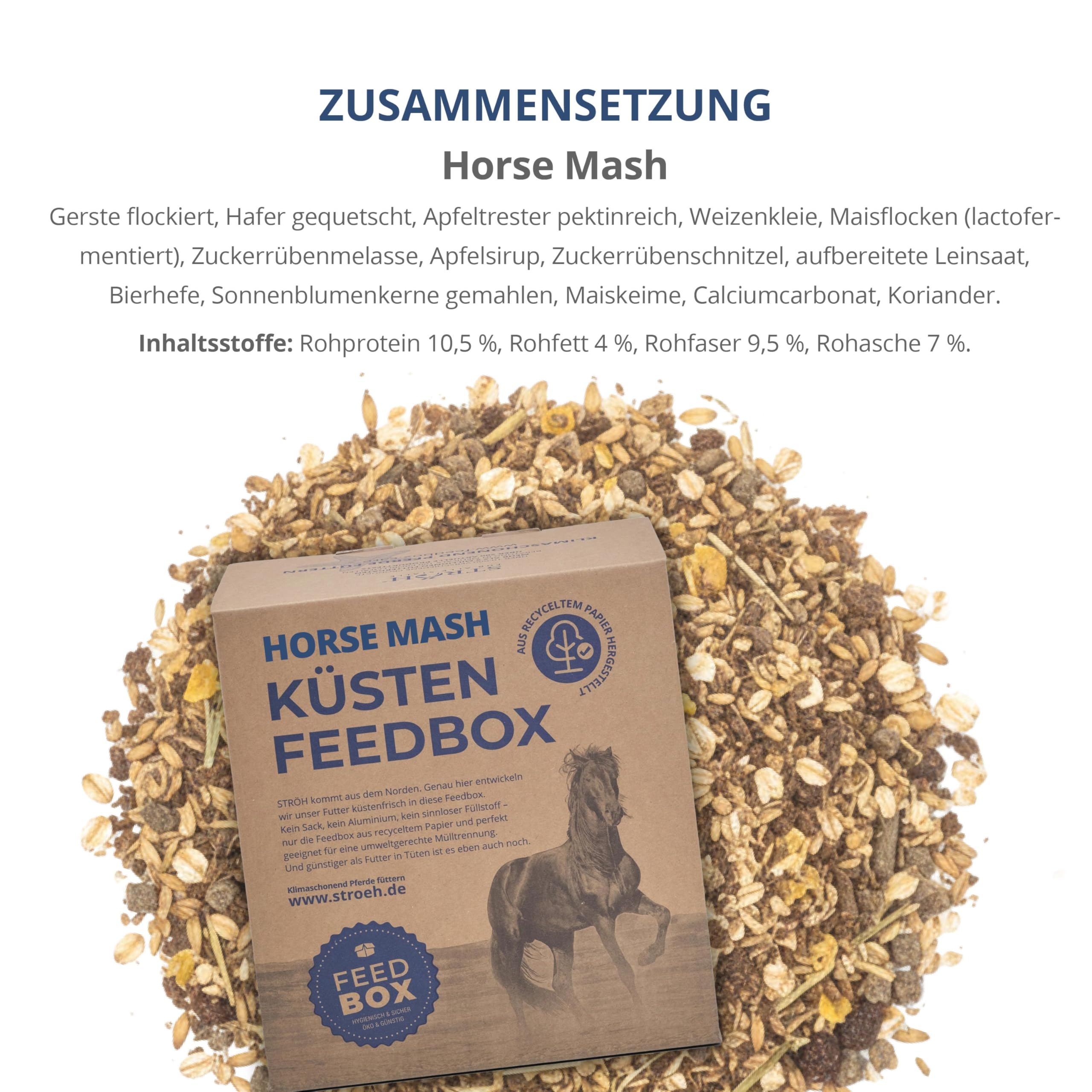 STRÖH Horse Mash Pferd - 30 kg Feedbox - Ergänzungsfutter für Pferde