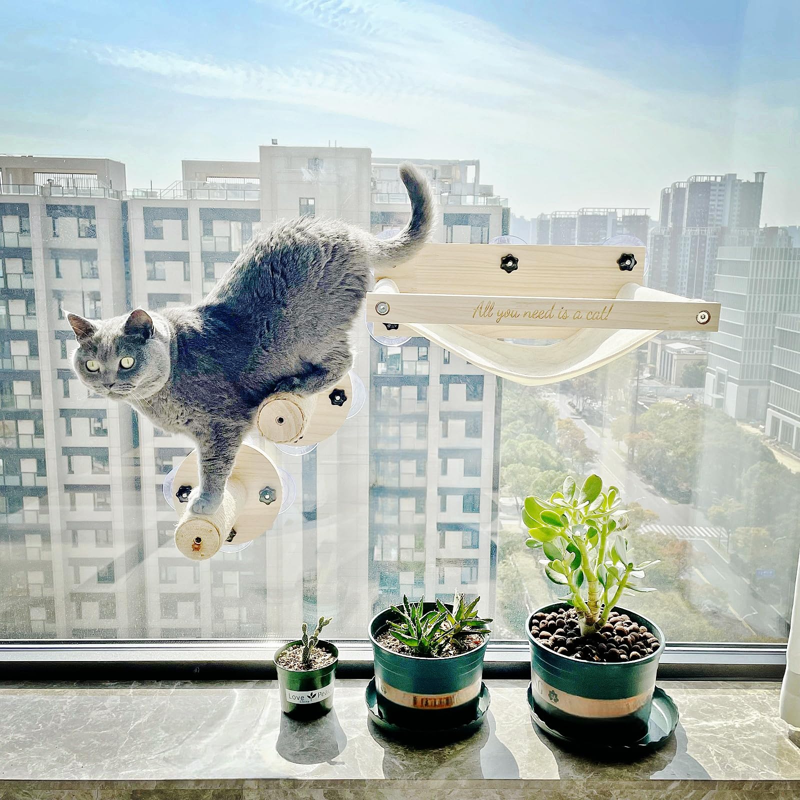 ♦️キャットウィンドウパーチ 木製キャットハンモック 窓用 屋内猫用 ネコ ねこ ♦️キャットウィンドウパーチ 木製キャットハンモック 窓用