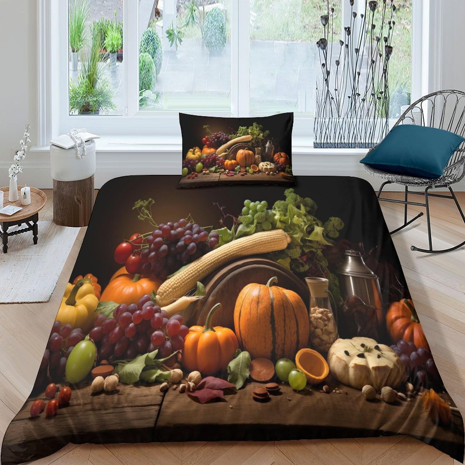 Housse de couette animaux de la ferme 3D parure lit microfibre single 135x200