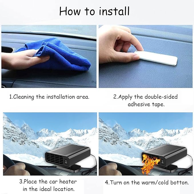 Calefactor Eléctrico Portátil 12V 150W para Vehículos con 2 Modos miniatura 5