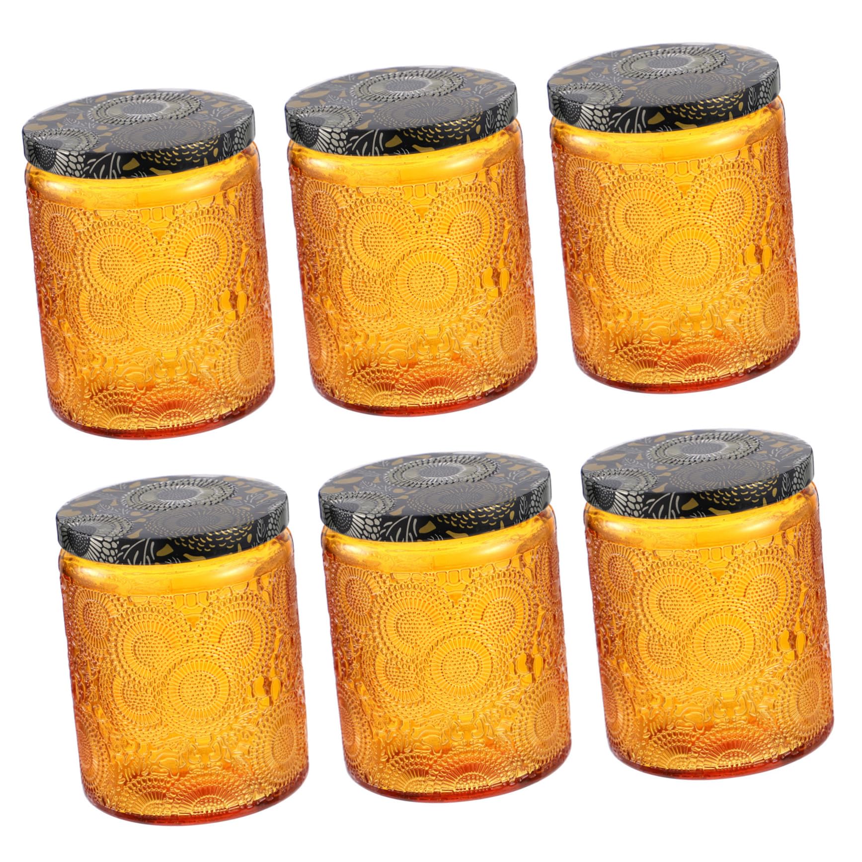 ERINGOGO DIY Candle Tin Set Wide Mouth Jars 6pcs Glass Candle Making Containers