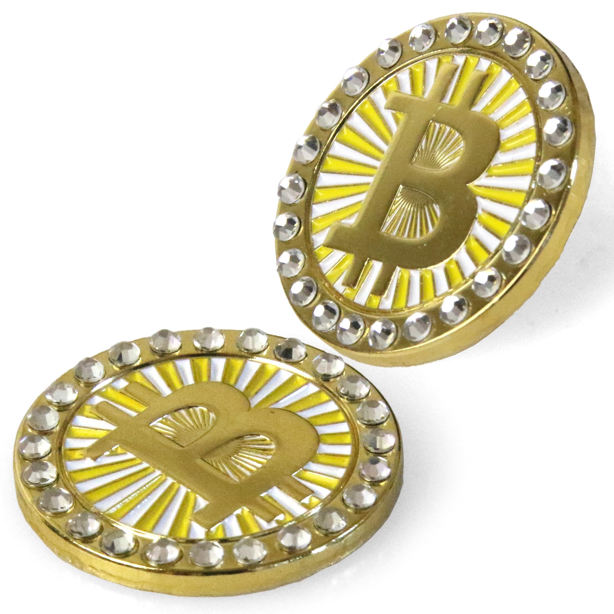 Amazon | 輝く ゴルフマーカー ビットコインデザイン マグネット付き ２個セット ゴルフボール マーカー Bitcoin クリスマスプレゼント  男性 女性 父 母 | ＬＴ ＬＵＯＩＳ ＴＲＡＤＥ | ゴルフマーカー