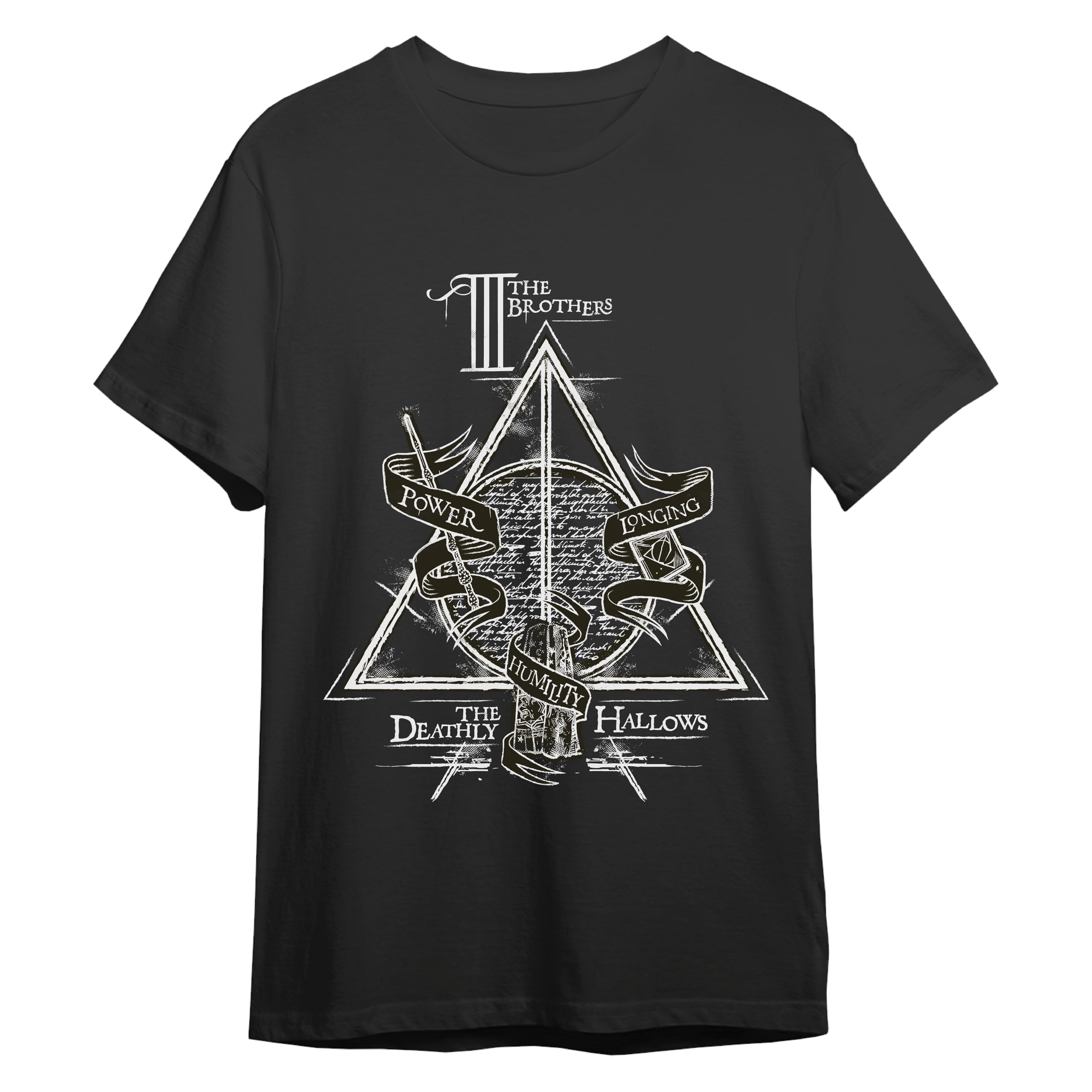 Camiseta Harry Potter Hombre Las Reliquias De La Muerte Negro Oficial