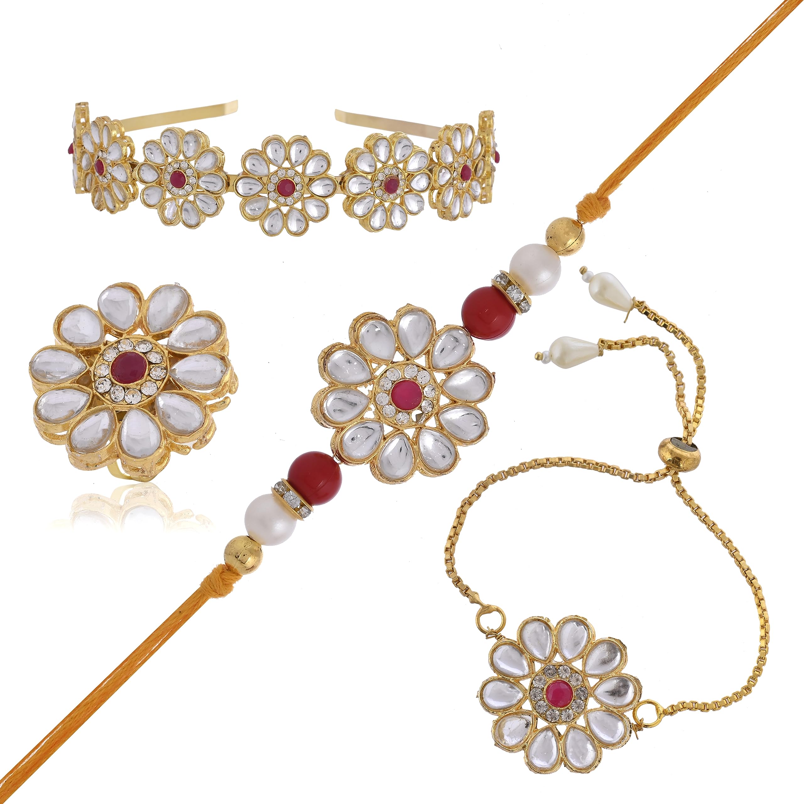 SAUDEEP INDIA Rakhi for Bhaiya and Bhabhi Set | Rakhi Gift Combo Set for Brother/Bhai/Sister/Kids, Combo Pack of 4 Items, Dora Rakhi/Lumba Rakhi/Kids Rakhi(Golden) (B0CF4VFWWF) Amazon Price History, Amazon Price Tracker
