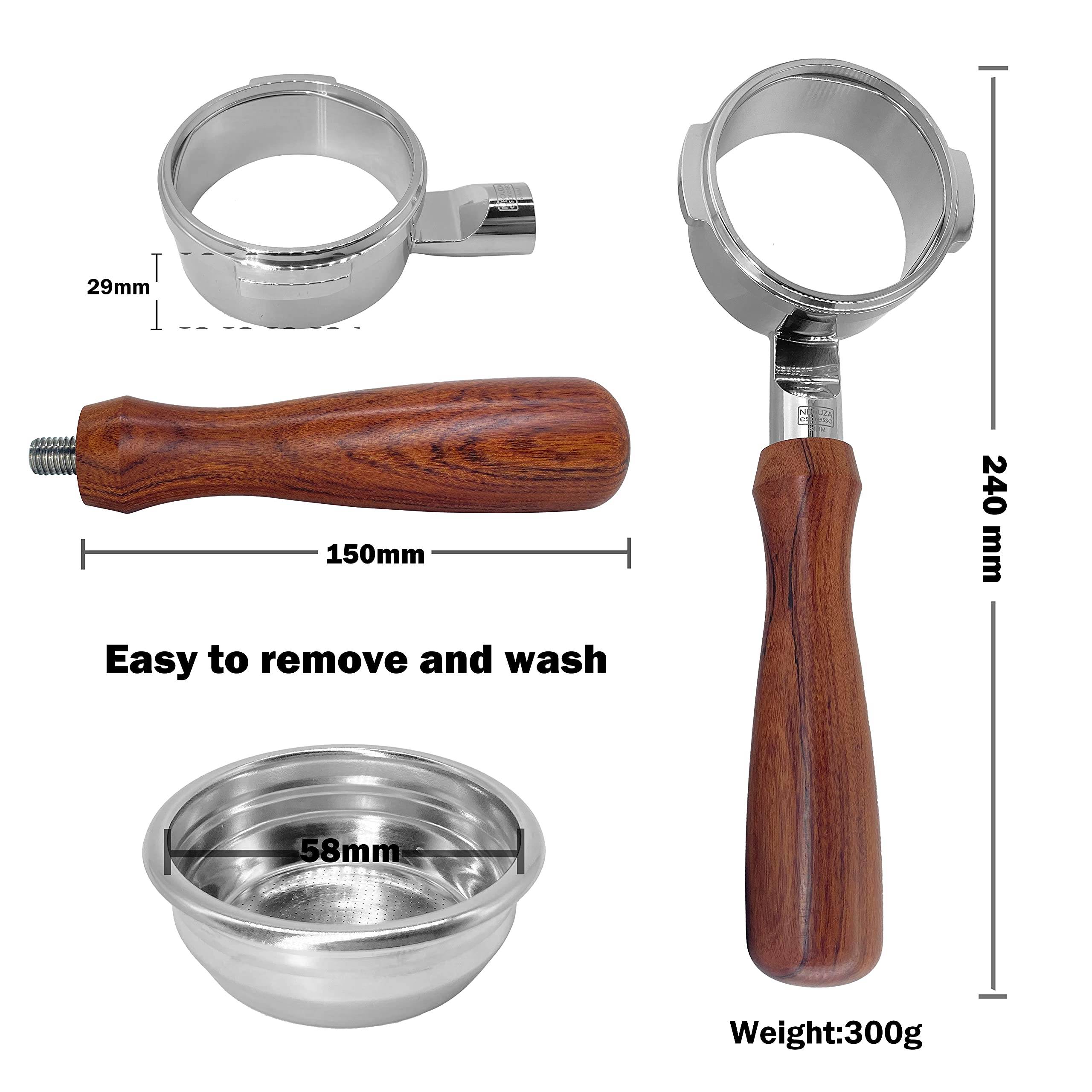 NEOUZA 58mm Espresso Kahve Makinesi için Dipsiz Portafilter Sage