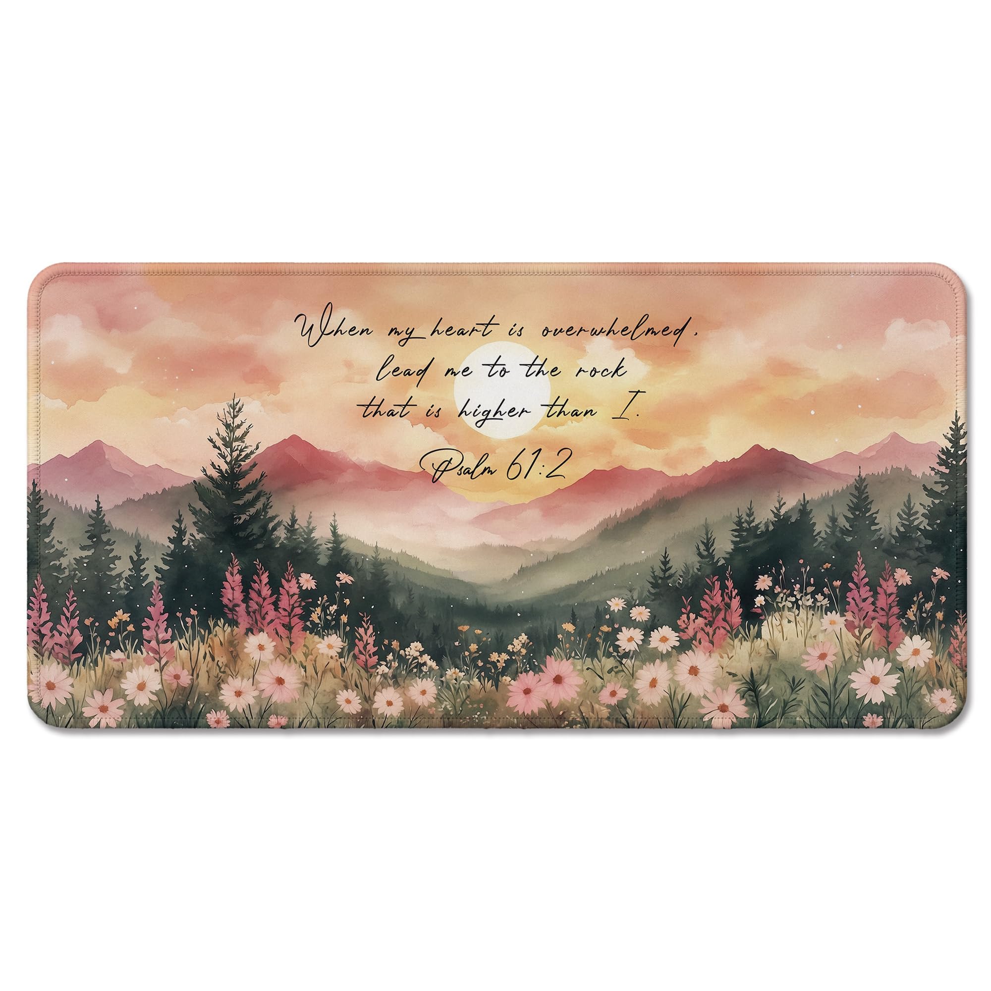 Inspirational Christian Mouse Pad - Floral Bible Verse -15