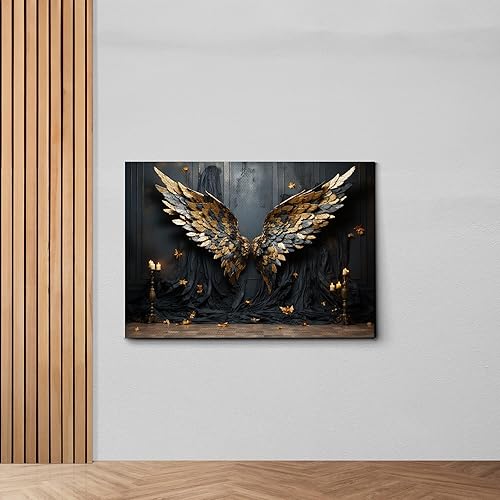 Miniatura 6 de Angel wings print on canvas on light gray ground, Angel wings, Angel wings art, On canvas, Wall Decor Living Room, Office Wall