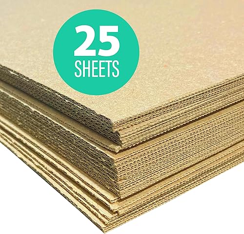 Miniatura 10 de Flipside Products Hojas de proyecto corrugado de papel kraft de doble cara (flauta), hojas de cartón, insertos de embalaje planos, manualidades,