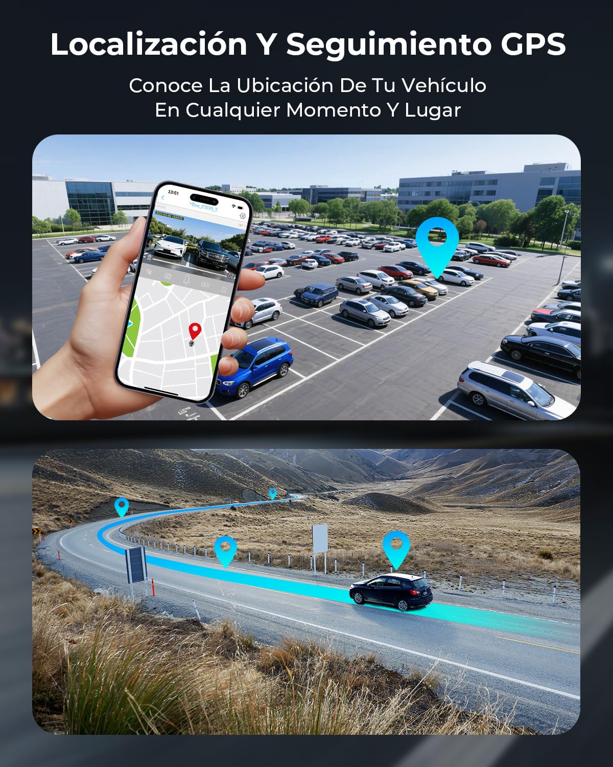 4G LTE Dash CAM para Coche 2K+1080P, Modo de Estacionamiento 24/7, GPS, OBD, Sensor G, App Alertas y Vista en Directo, Visión Nocturna, Grabación en Bucle, Tarjeta SD 32GB Incluida