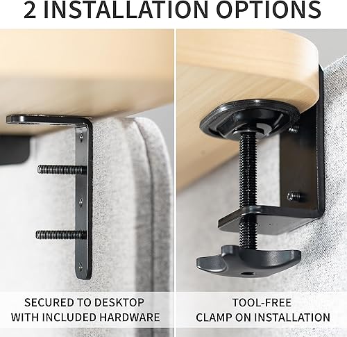 Miniatura 5 de VIVO Clamp-on PP-2-V072G - Sistema de panel de privacidad de 71 x 24 pulgadas, divisor de escritorio de cubículo absorbente de sonido, partición