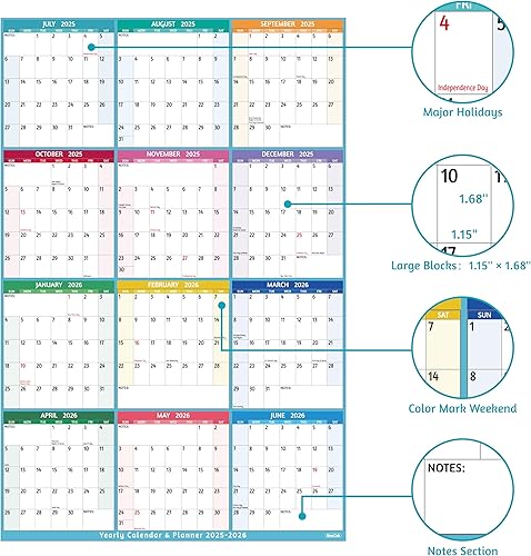 Miniatura 3 de Calendario de borrado en seco 2024, calendario anual grande de pared 2024, 38.2 x 25.2 pulgadas, calendario reversible de 2 lados 2024,
