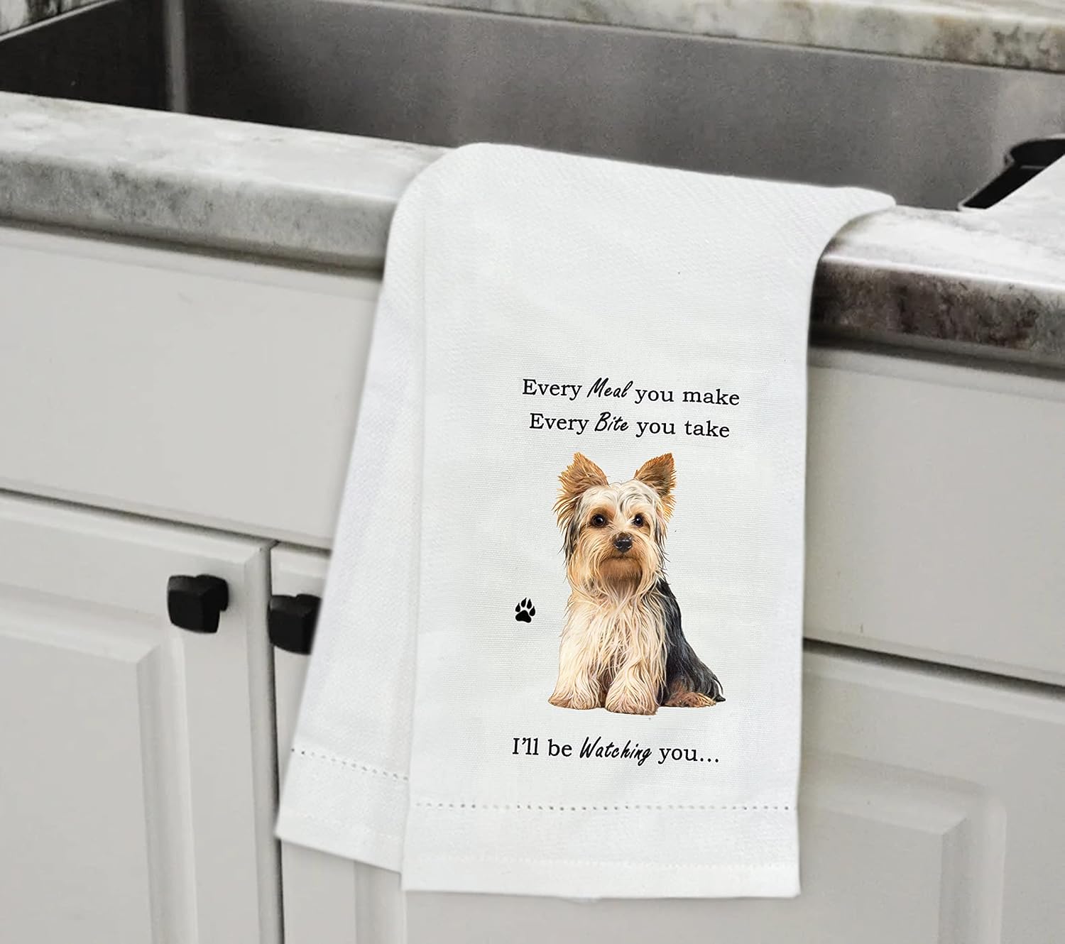E&S Imports Yorkie Kitchen Towel - Soft, Highly Absorbent - Yorkie Gifts - Dish & Tea Towels - Reusable, Quick Drying - 100% Natural Cotton image 5
