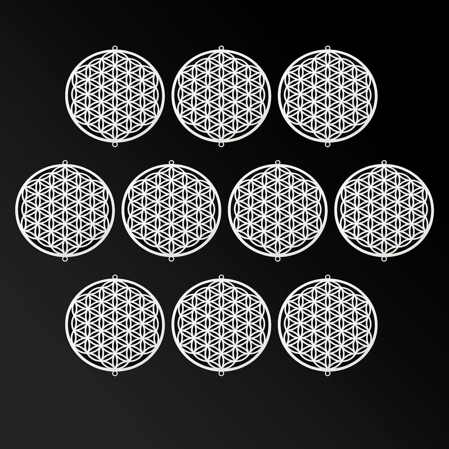 10pcs Suncatcher Parts Silver Circle Metal Sheet Window Pendant DIY Part Ornament Part Hand-Crafts Gifts - Image 2