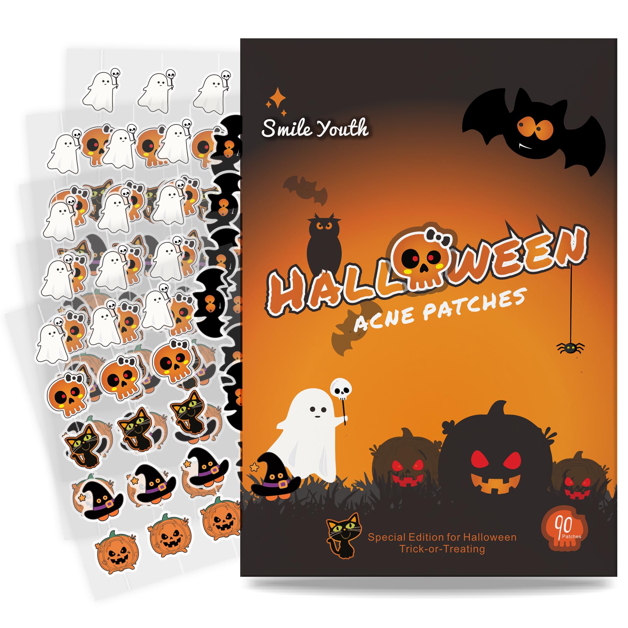 Pimple Patches Halloween Acne Patch for Zits and Blemishes Hydrocolloid Acne Pimple Patches for Covering Zits and Blemishes