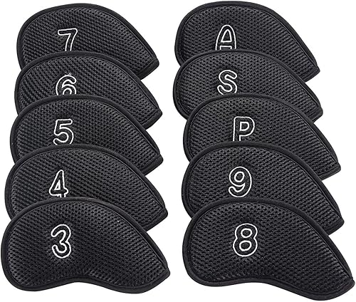 Miniatura 2 de 10 unids/pack nuevo Meshy Golf Iron Covers Set Golf Club Head Cover Fit Most Irons