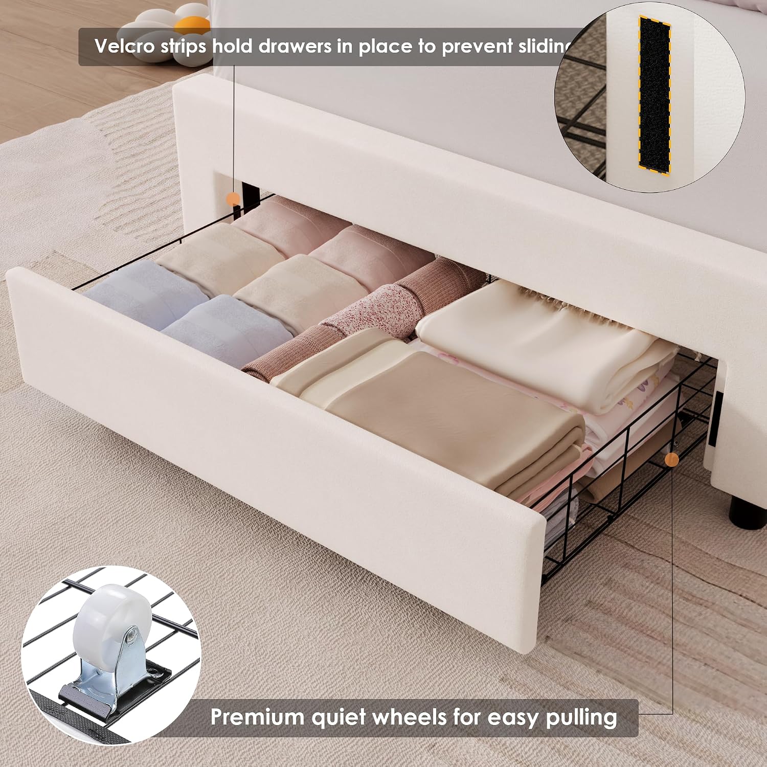 Image showing the pull-out storage drawer with items inside