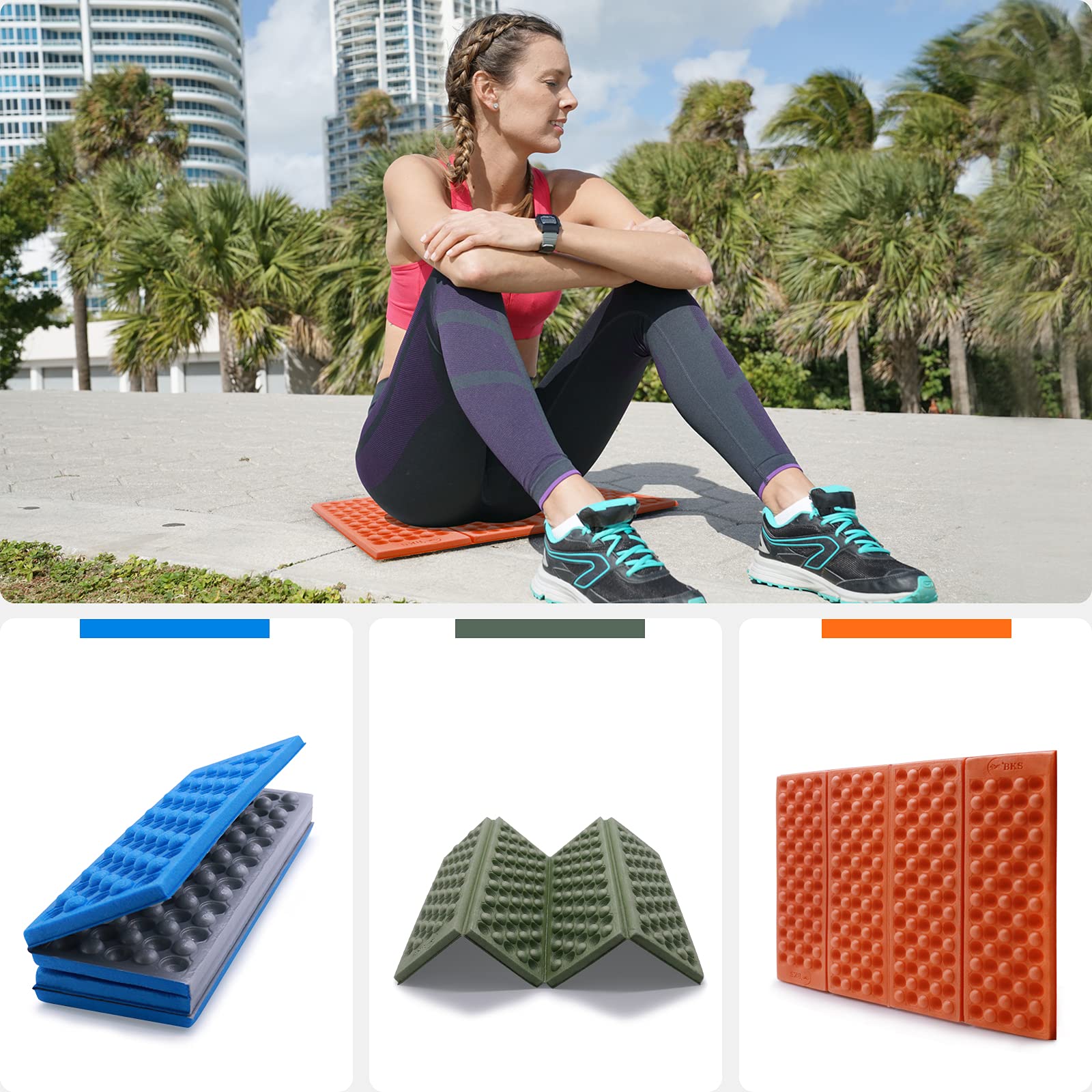 Camping Seat Pad - Foldable & Waterproof Foam Mat -4