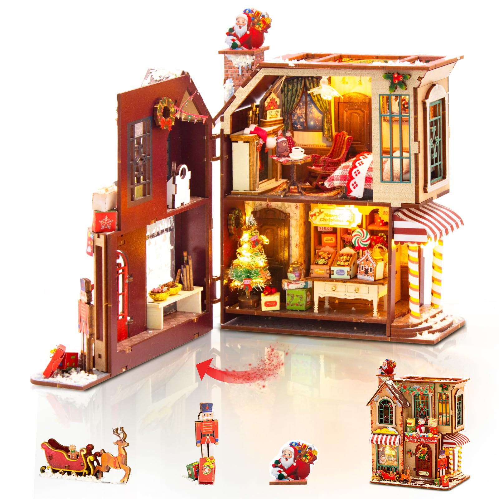 Foyucool DIY Miniature House Kit for Adults, Snowman’s Sweet Shoppe