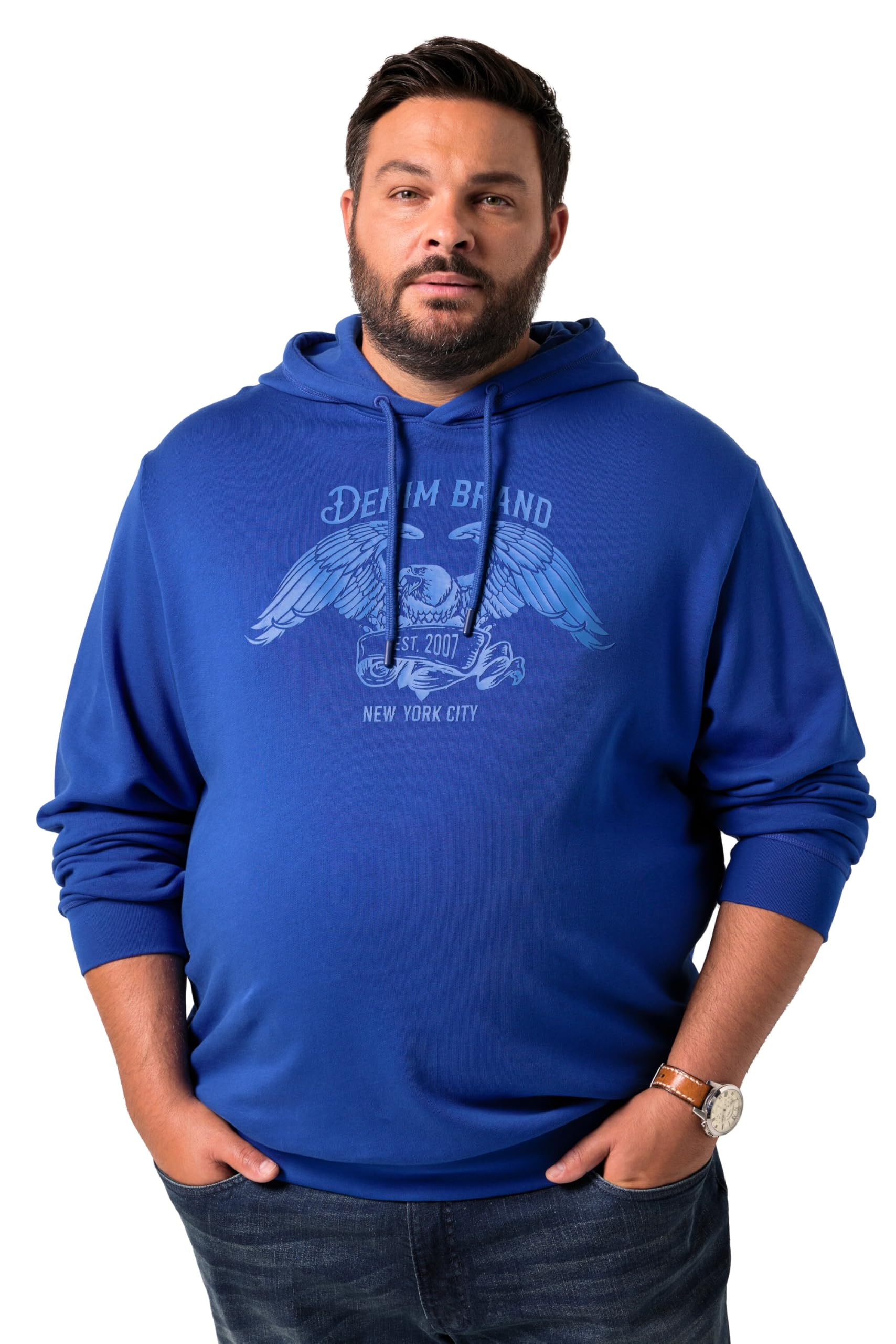 Men Plus Herren große Größen Übergrößen Menswear L-8XL Hoodie, Kapuzensweater, Brustprint, Kängurutasche 842289