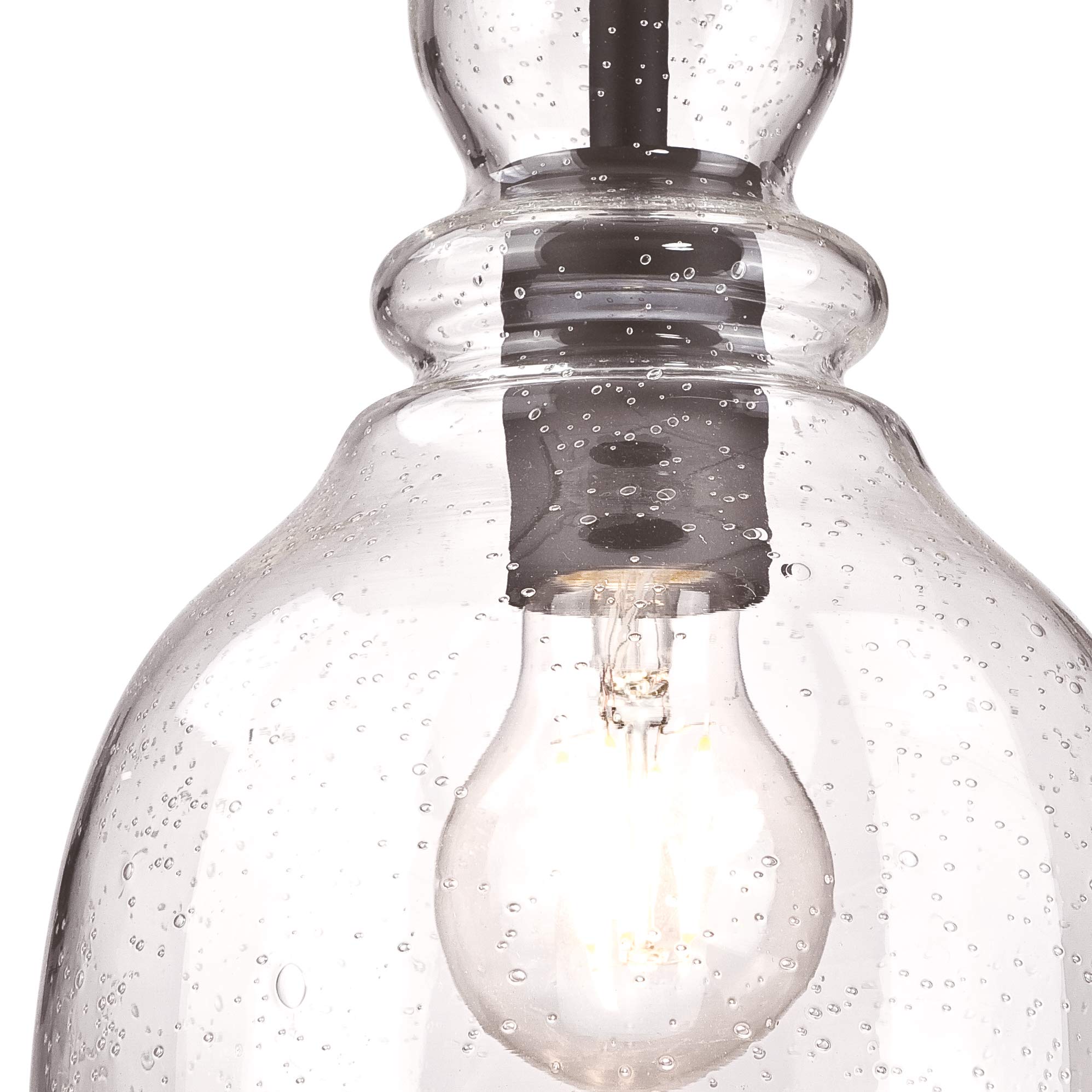 61008 Einflammige Pendelleuchte von Westinghouse Lighting für den Innenbereich, Ausführung in geölter Bronze mit klarem Antikglas